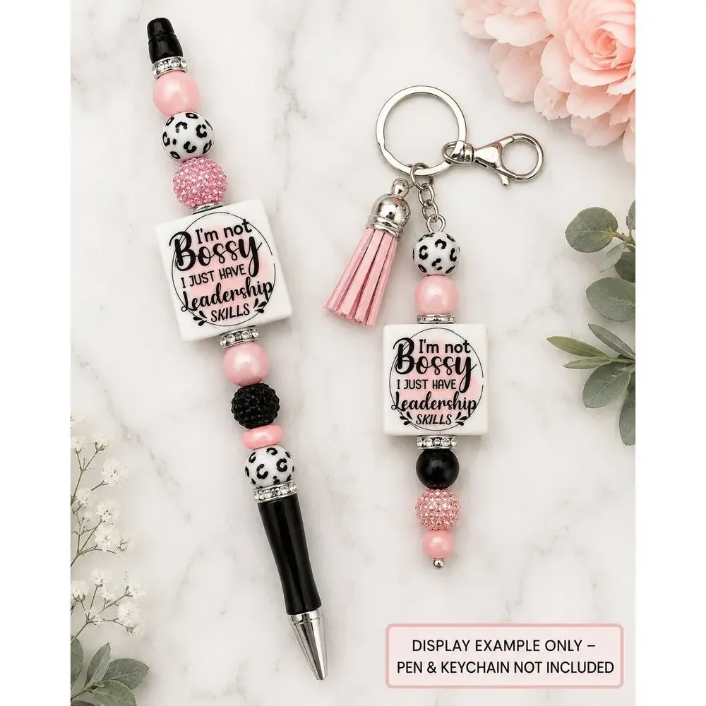 Set of 6 Snarky “I’m Not Bossy” Silicone Focals for Pens Keychains Crafts funny